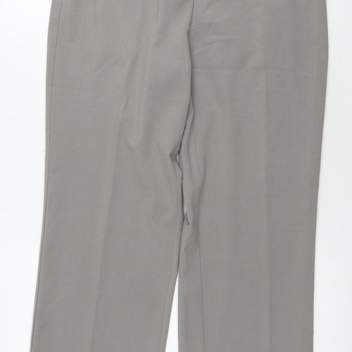 Damart Womens Grey Polyester Trousers Size 14 L29 in Regular Zip