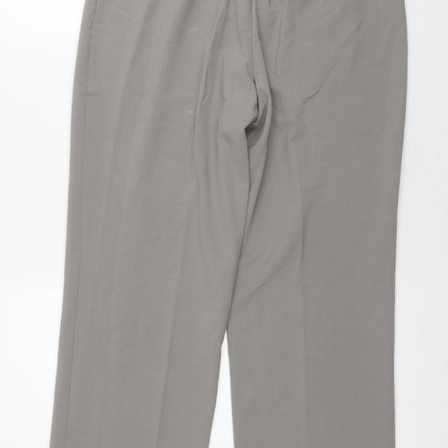 Damart Womens Grey Polyester Trousers Size 14 L29 in Regular Zip