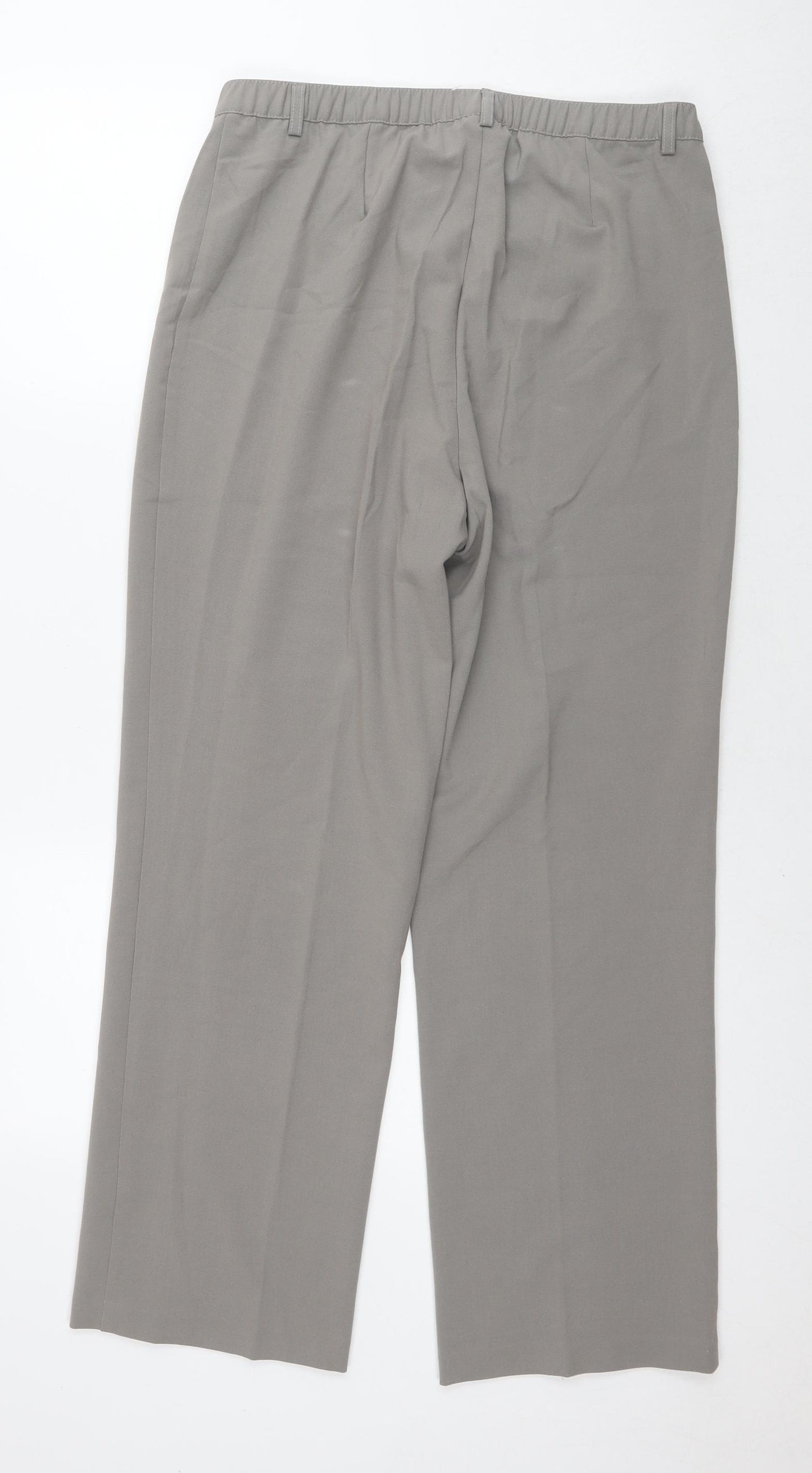 Damart Womens Grey Polyester Trousers Size 14 L29 in Regular Zip