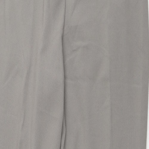 Damart Womens Grey Polyester Trousers Size 14 L29 in Regular Zip