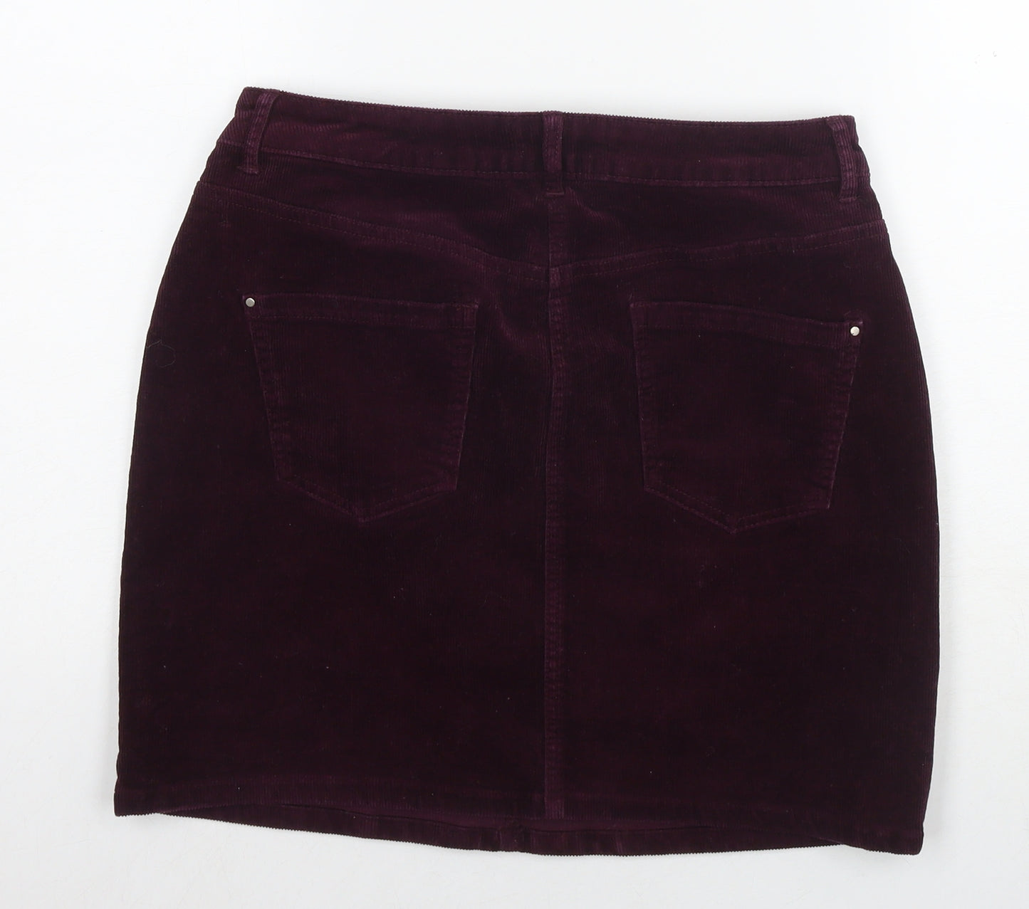 Dorothy Perkins Womens Purple Cotton A-Line Skirt Size 12 Zip