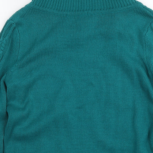 Bonmarché Womens Green Roll Neck Acrylic Pullover Jumper Size S