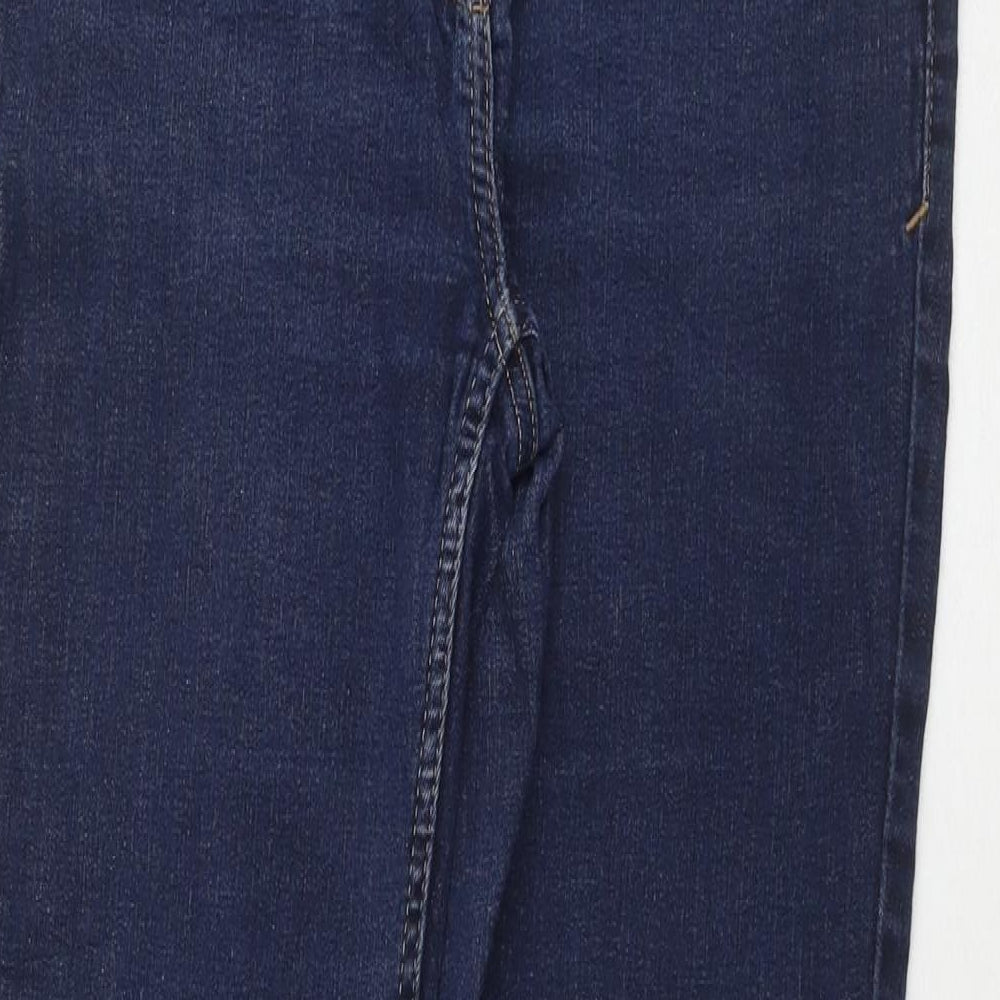 NEXT Womens Blue Cotton Straight Jeans Size 12 L28 in Regular Zip