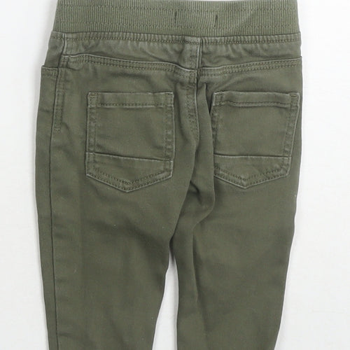 Denim & Co. Boys Green Cotton Jogger Jeans Size 9-12 Months Drawstring