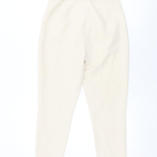 Boohoo Womens Beige Polyester Trousers Size 6 L25 in Regular Zip