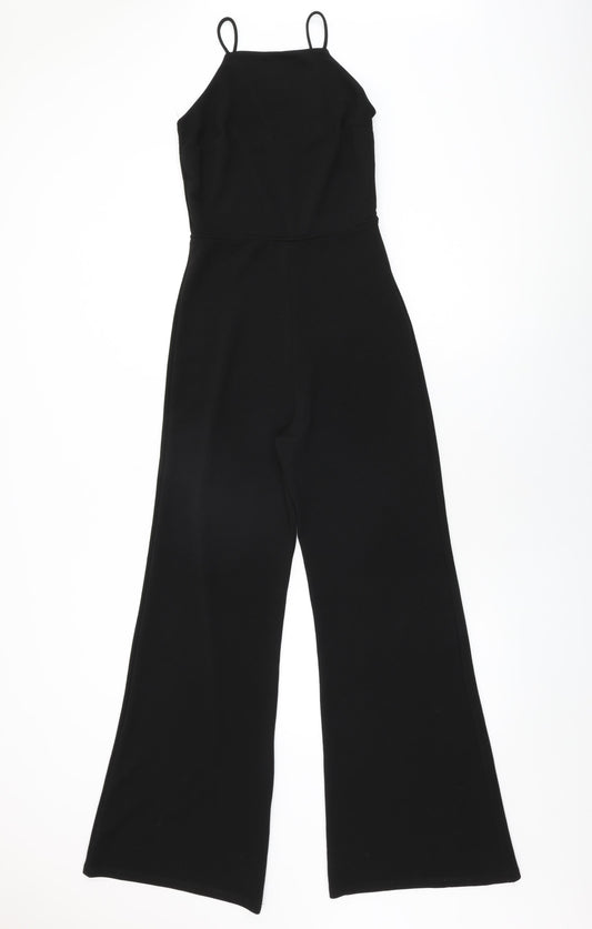 Miss Selfridge Womens Black Polyester Jumpsuit One-Piece Size 10 L31 in Zip