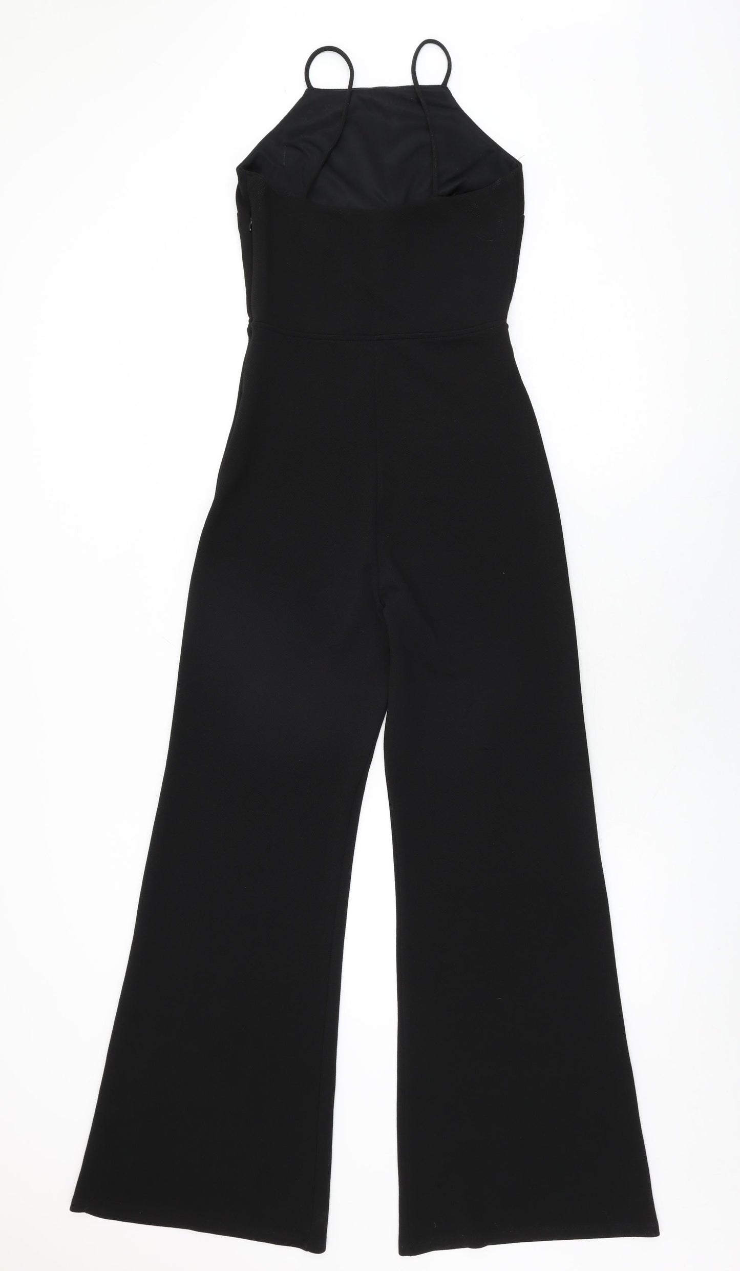 Miss Selfridge Womens Black Polyester Jumpsuit One-Piece Size 10 L31 in Zip