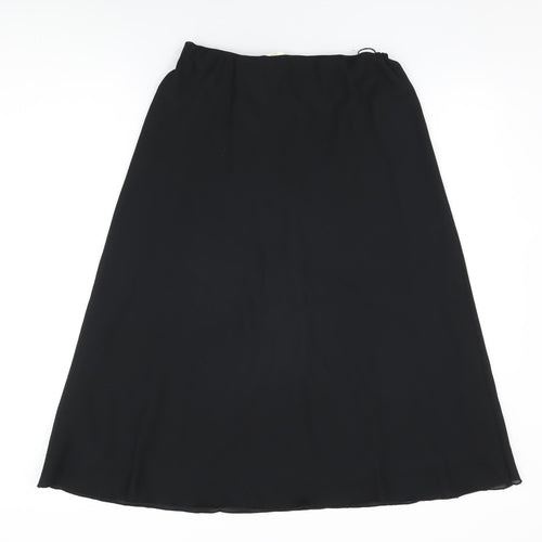 Bonmarché Womens Black Polyester Swing Skirt Size 14