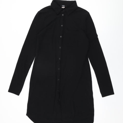 BDG Womens Black Polyester Shift Size M Collared Button