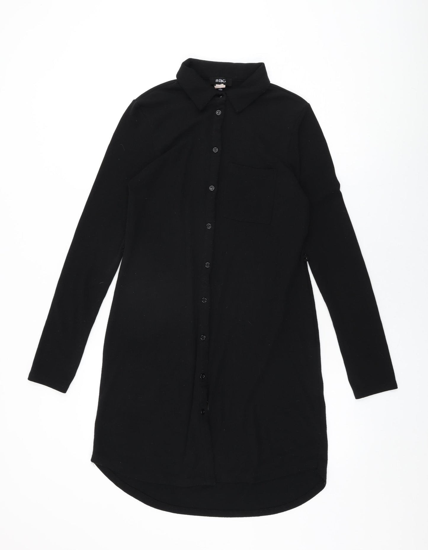 BDG Womens Black Polyester Shift Size M Collared Button