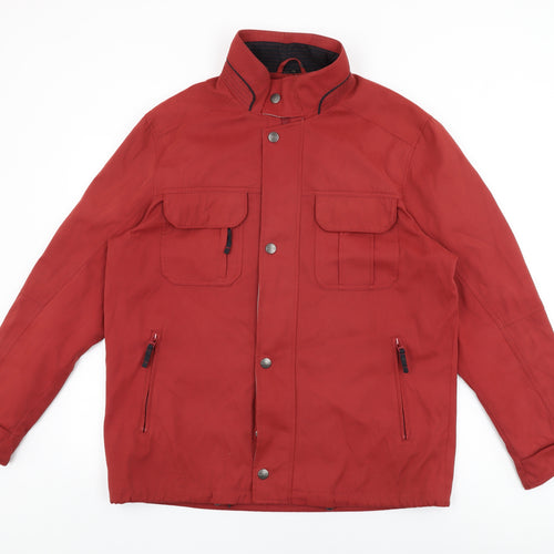 LAPIDUS Mens Red Overcoat Jacket Size L Zip
