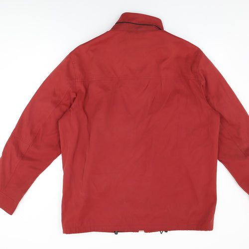 LAPIDUS Mens Red Overcoat Jacket Size L Zip