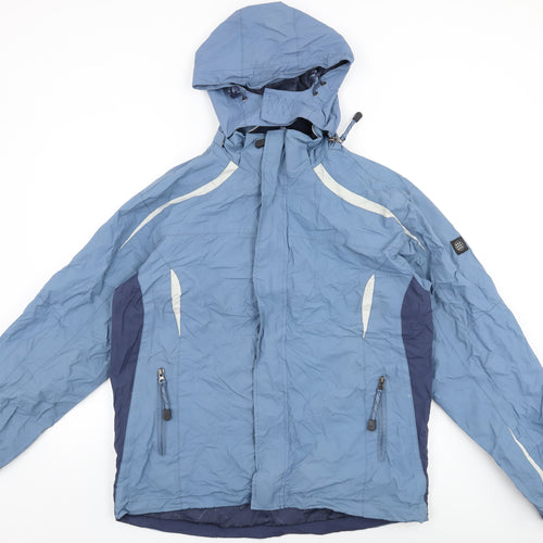 Backswing Womens Blue Rain Coat Coat Size M Zip