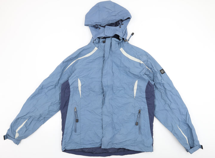 Backswing Womens Blue Rain Coat Coat Size M Zip