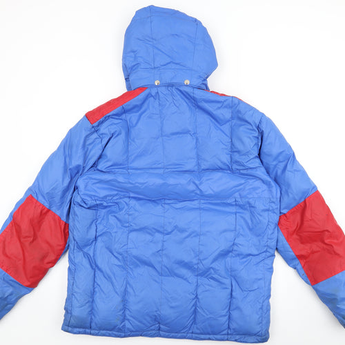By Blacks Womens Blue Puffer Jacket Coat Size L Zip