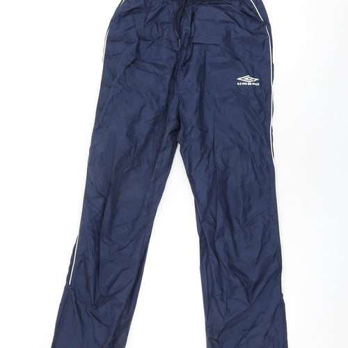 Umbro Girls Blue Nylon Jogger Trousers Size 12 Years L28 in Regular Drawstring