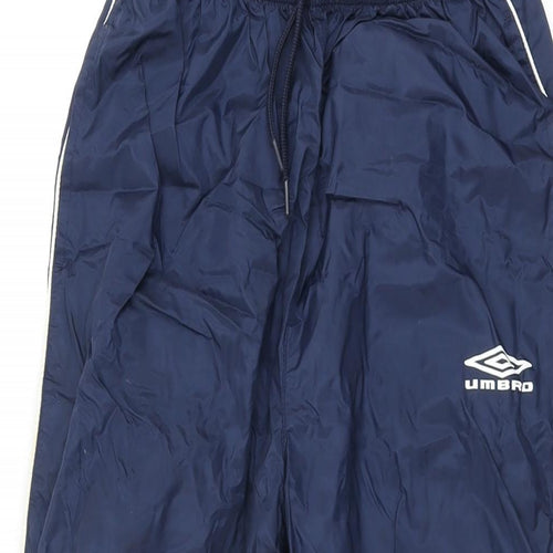 Umbro Girls Blue Nylon Jogger Trousers Size 12 Years L28 in Regular Drawstring