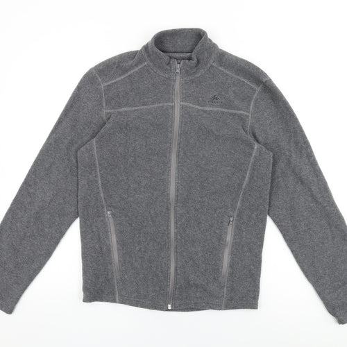 DECATHLON Womens Grey Polyester Full Zip Sweatshirt Size M Zip