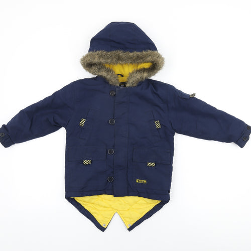 Tonka Boys Blue Overcoat Coat Size 2-3 Years Zip