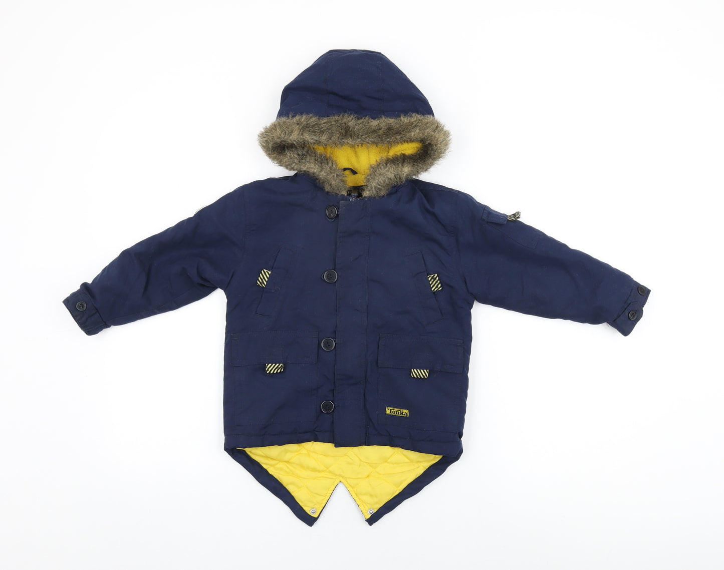 Tonka Boys Blue Overcoat Coat Size 2-3 Years Zip