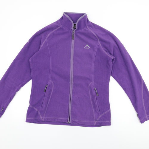 K-Way Womens Purple Polyester Full Zip Sweatshirt Size M Zip