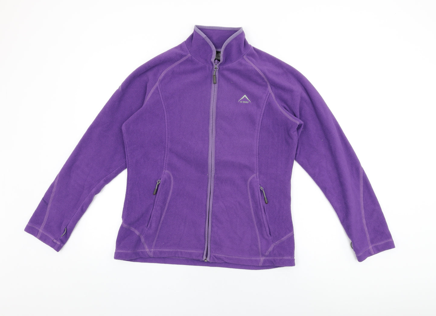 K-Way Womens Purple Polyester Full Zip Sweatshirt Size M Zip