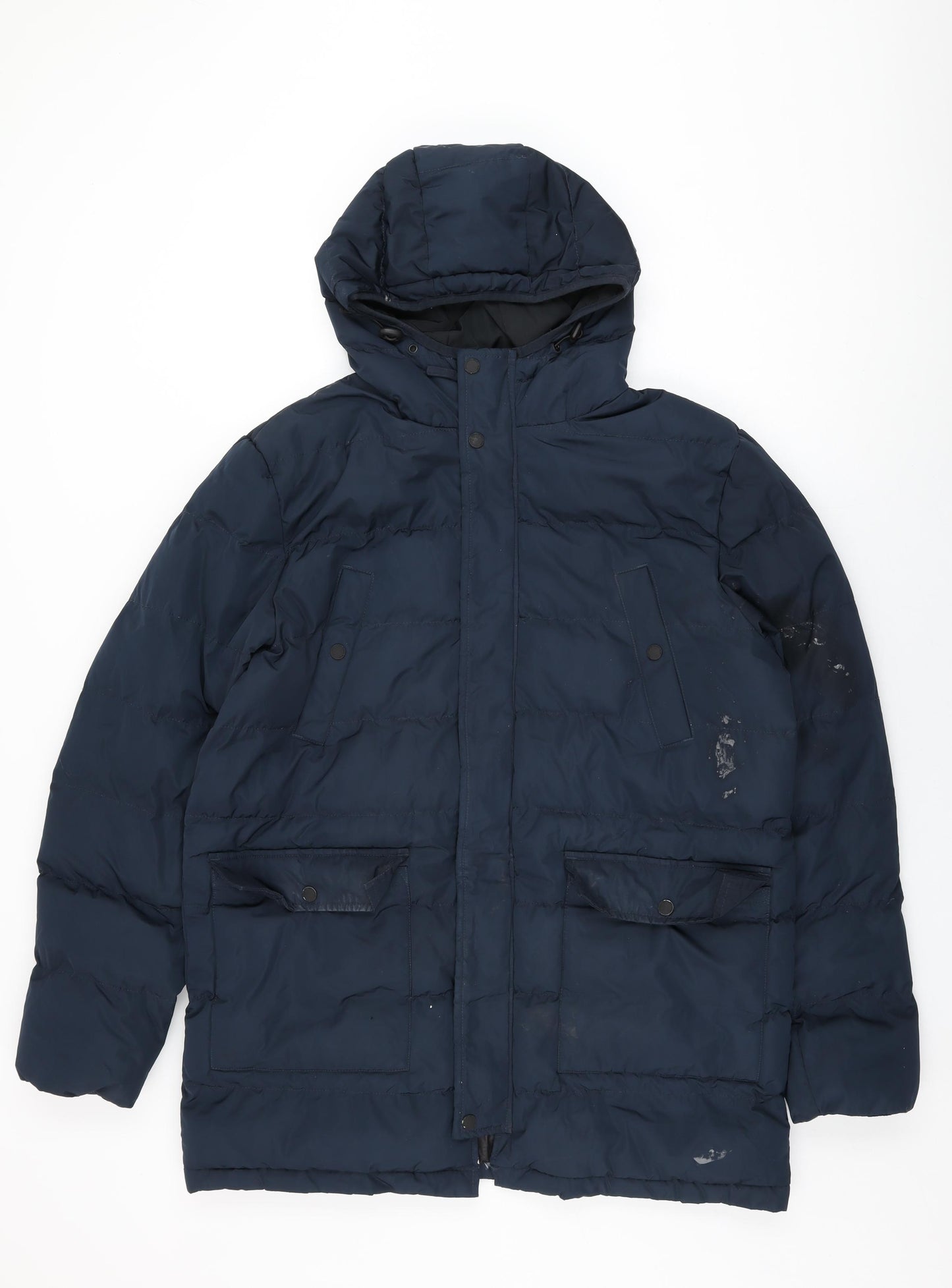 Tokyo Laundry Mens Blue Puffer Jacket Coat Size L Zip
