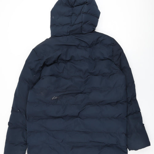 Tokyo Laundry Mens Blue Puffer Jacket Coat Size L Zip
