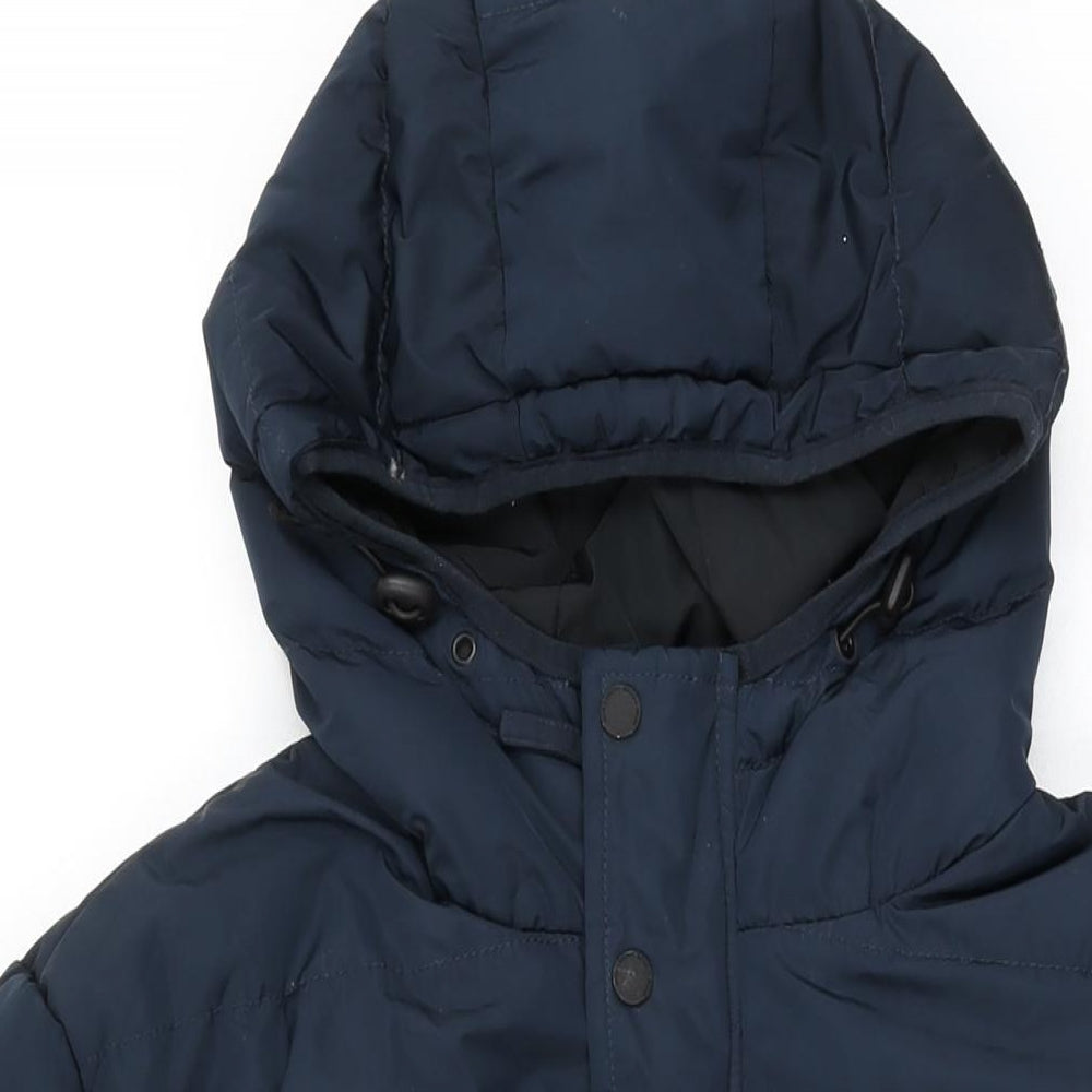 Tokyo Laundry Mens Blue Puffer Jacket Coat Size L Zip