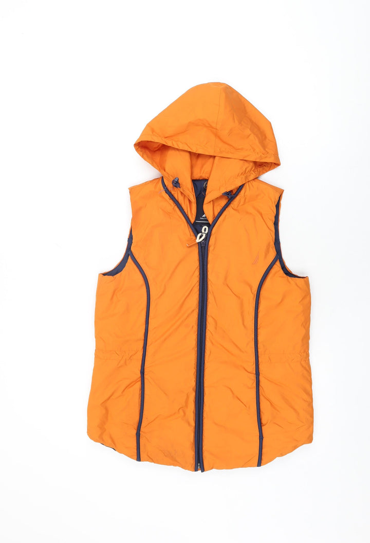 Nautica Womens Orange Gilet Coat Size XS Zip