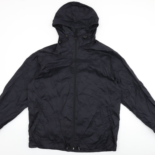 Zantos Mens Black Rain Coat Coat Size M Zip