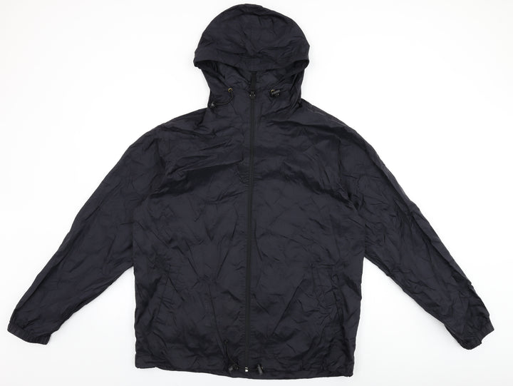 Zantos Mens Black Rain Coat Coat Size M Zip
