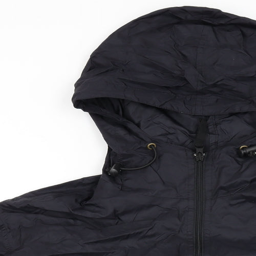 Zantos Mens Black Rain Coat Coat Size M Zip