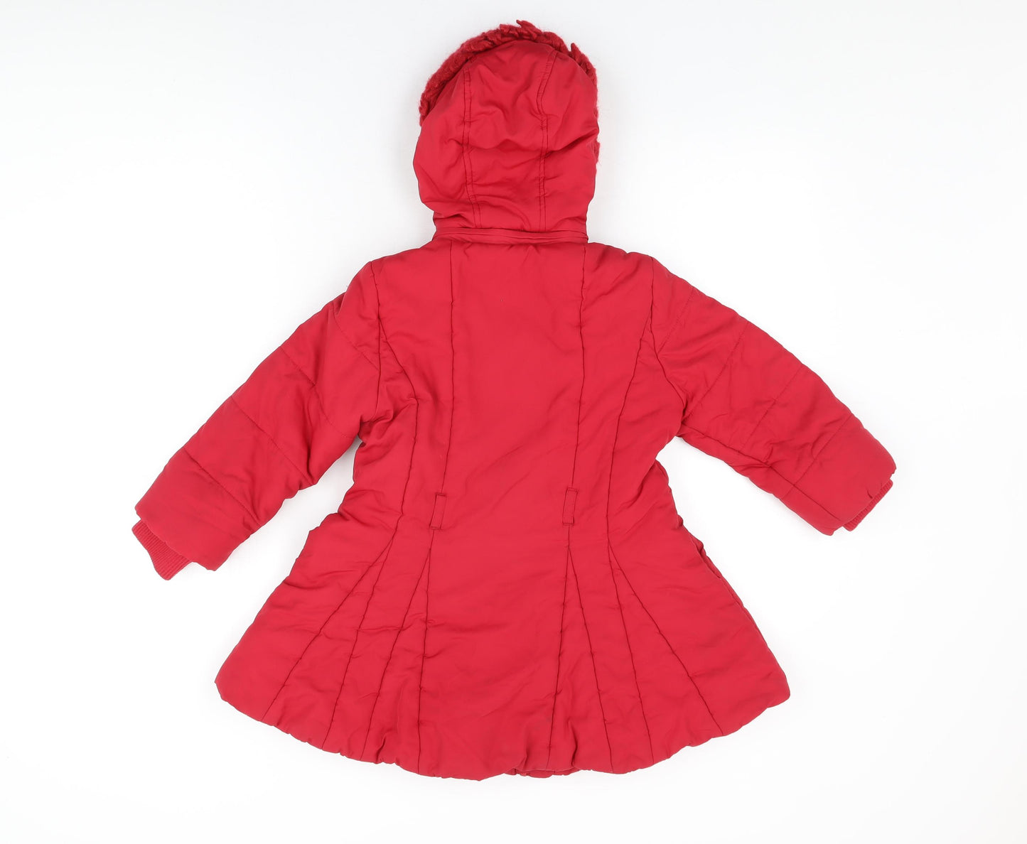 Monsoon Girls Red Puffer Jacket Coat Size 5-6 Years Zip