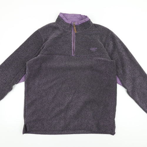 Cotton Traders Womens Purple Polyester Pullover Sweatshirt Size M Zip