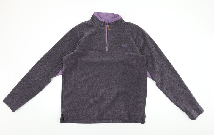 Cotton Traders Womens Purple Polyester Pullover Sweatshirt Size M Zip