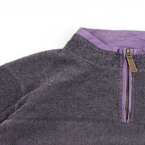 Cotton Traders Womens Purple Polyester Pullover Sweatshirt Size M Zip
