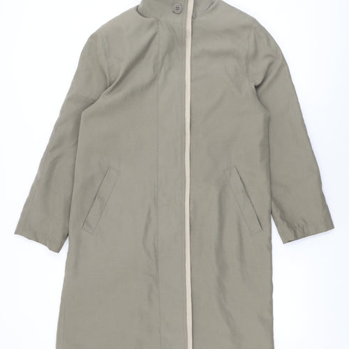 NuAge Womens Beige Overcoat Coat Size 8 Button