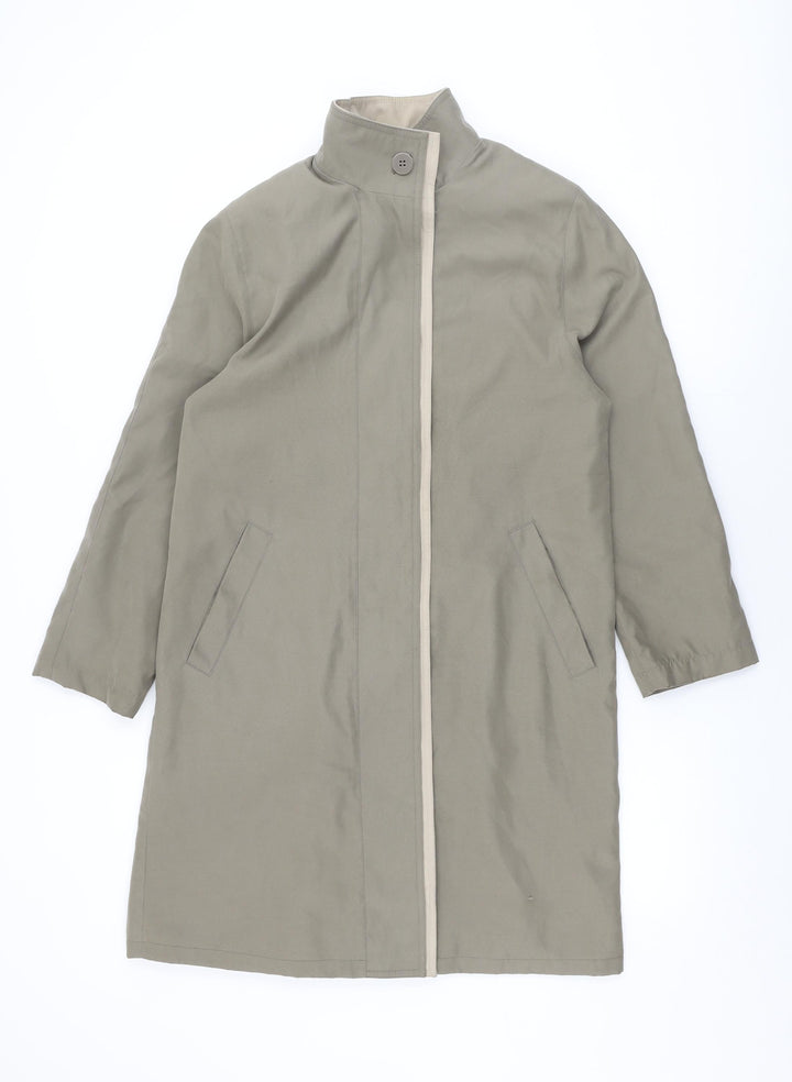 NuAge Womens Beige Overcoat Coat Size 8 Button