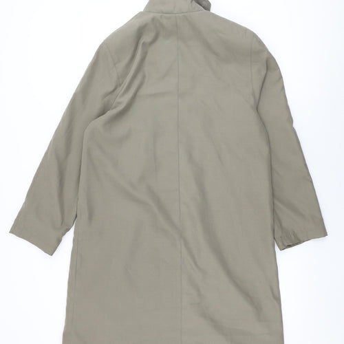NuAge Womens Beige Overcoat Coat Size 8 Button