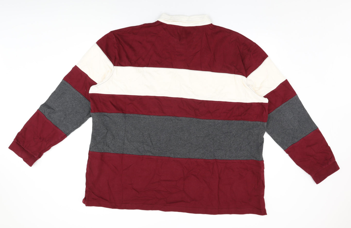 Guinness Mens Red Striped Cotton Polo Size 4XL Collared Button