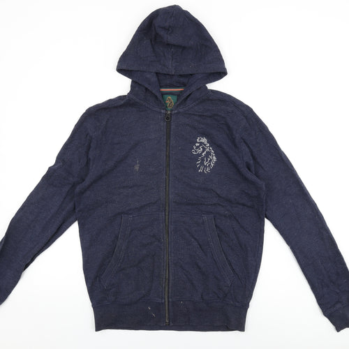 Luke Sport Mens Blue Cotton Full Zip Hoodie Size M