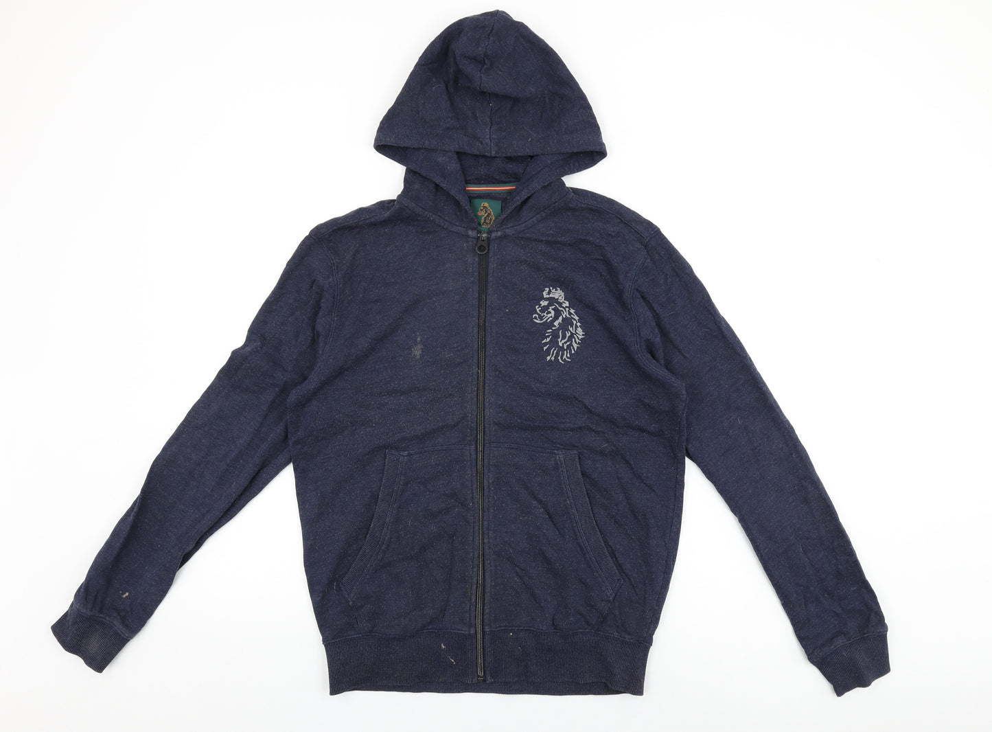 Luke Sport Mens Blue Cotton Full Zip Hoodie Size M