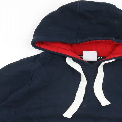 England Rugby Womens Blue Cotton Pullover Hoodie Size S Pullover