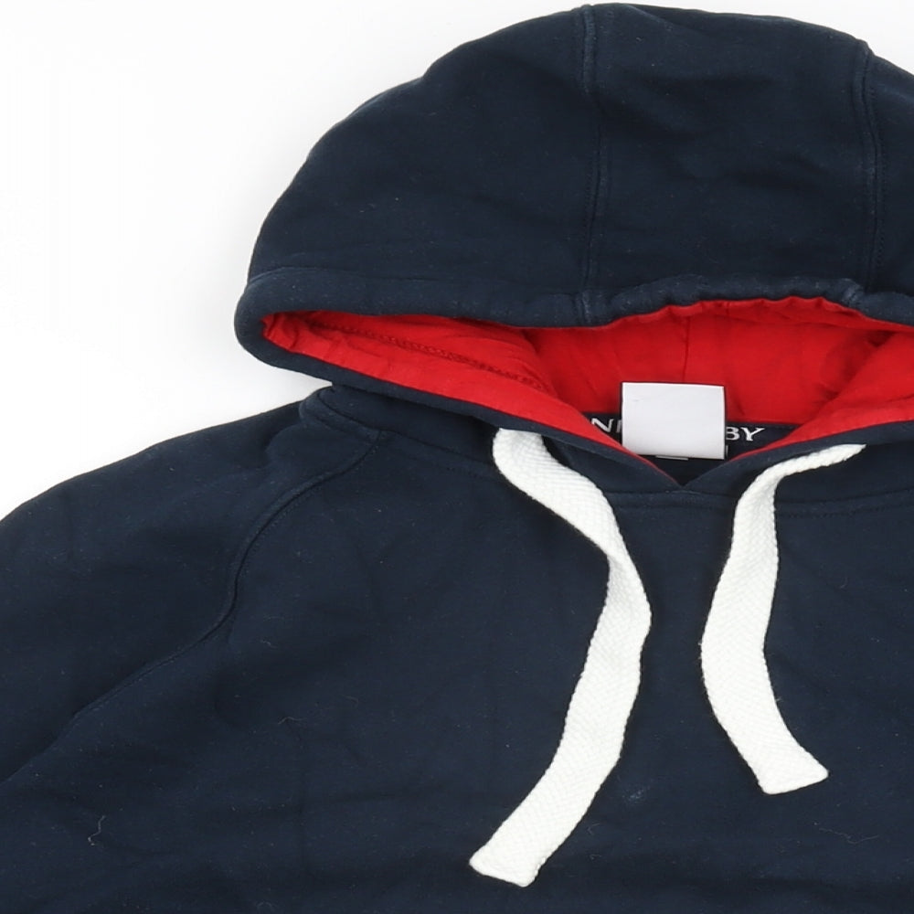 England Rugby Womens Blue Cotton Pullover Hoodie Size S Pullover
