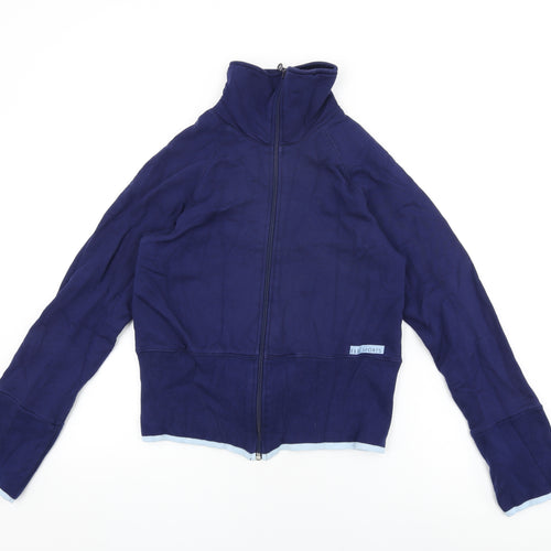 ELLE Womens Blue Cotton Full Zip Sweatshirt Size L Zip