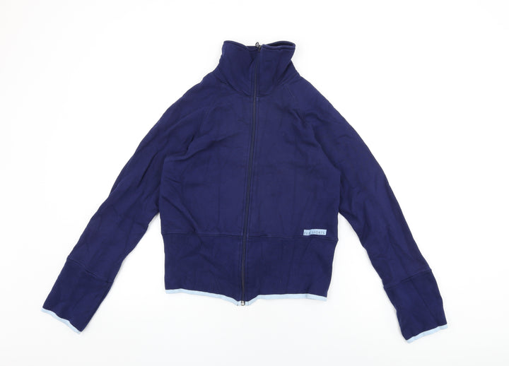 ELLE Womens Blue Cotton Full Zip Sweatshirt Size L Zip