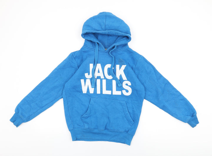 Jack Wills Boys Blue Cotton Pullover Hoodie Size S Pullover