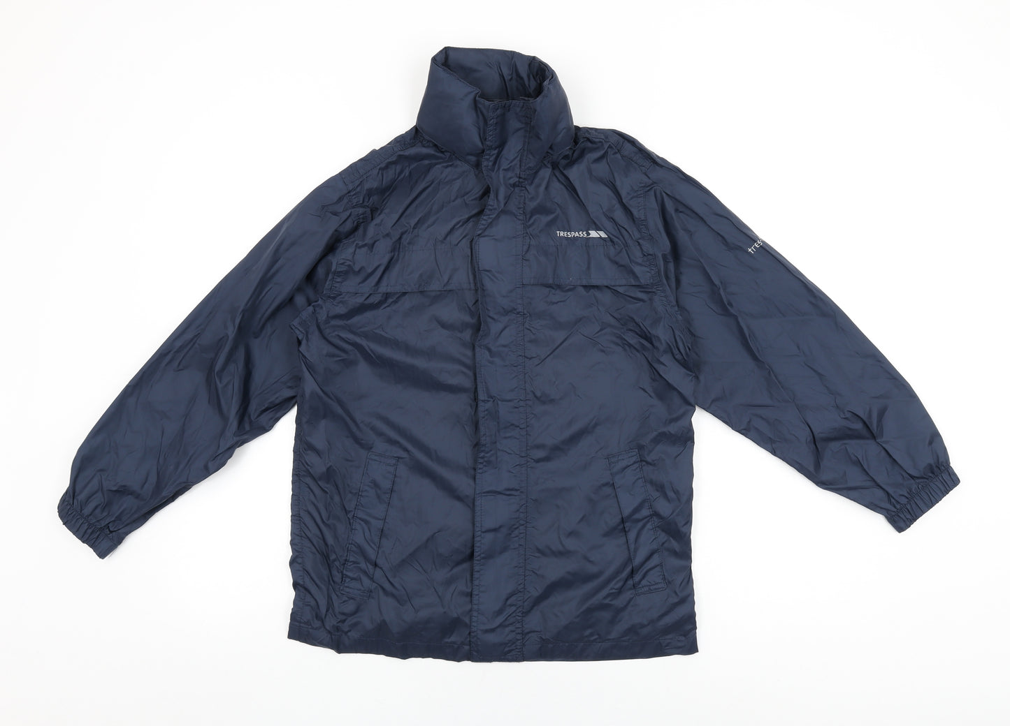Trespass Boys Blue Rain Coat Coat Size 11-12 Years Zip