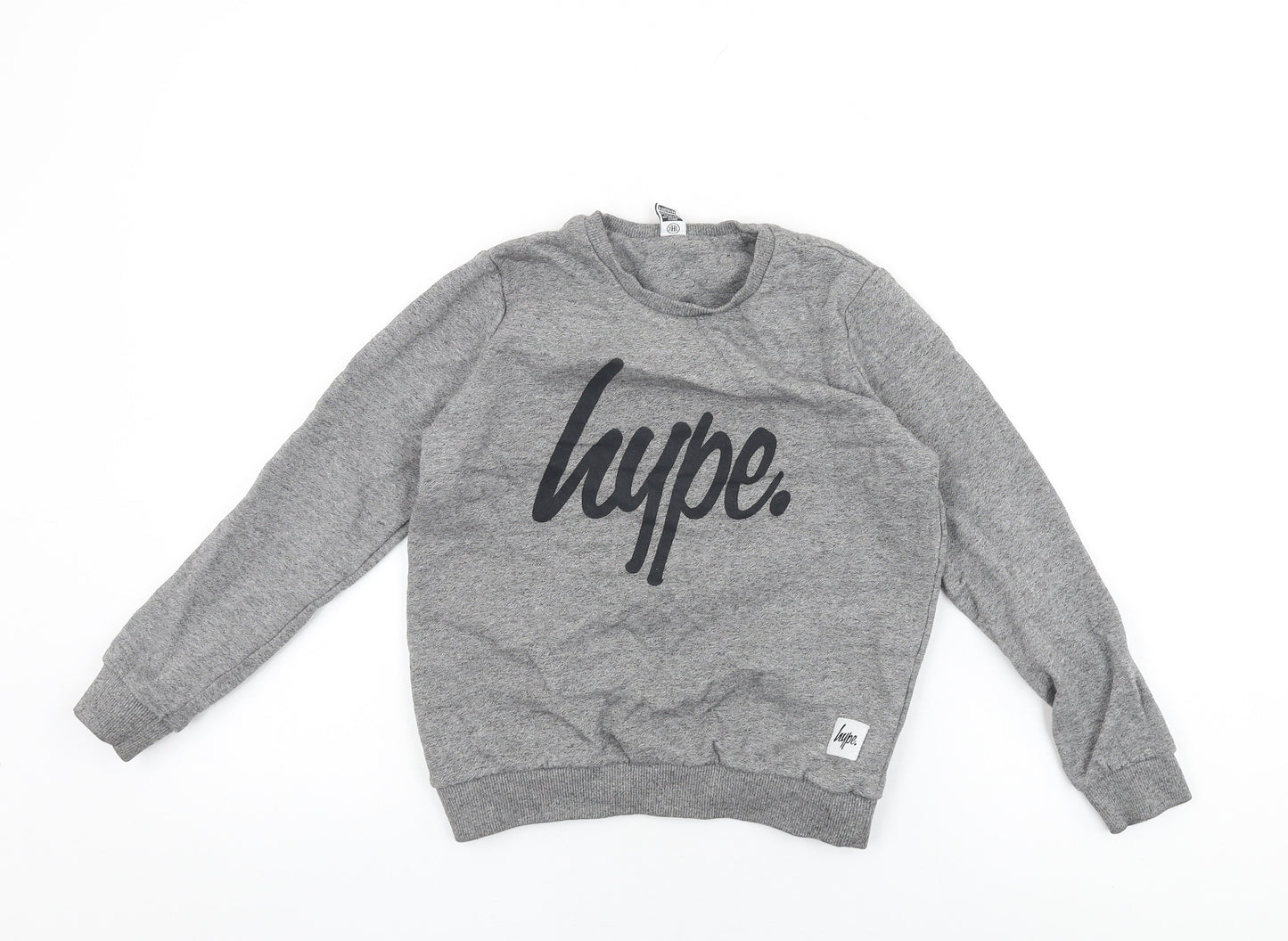 Hype Boys Grey Cotton Pullover Sweatshirt Size 11-12 Years Pullover